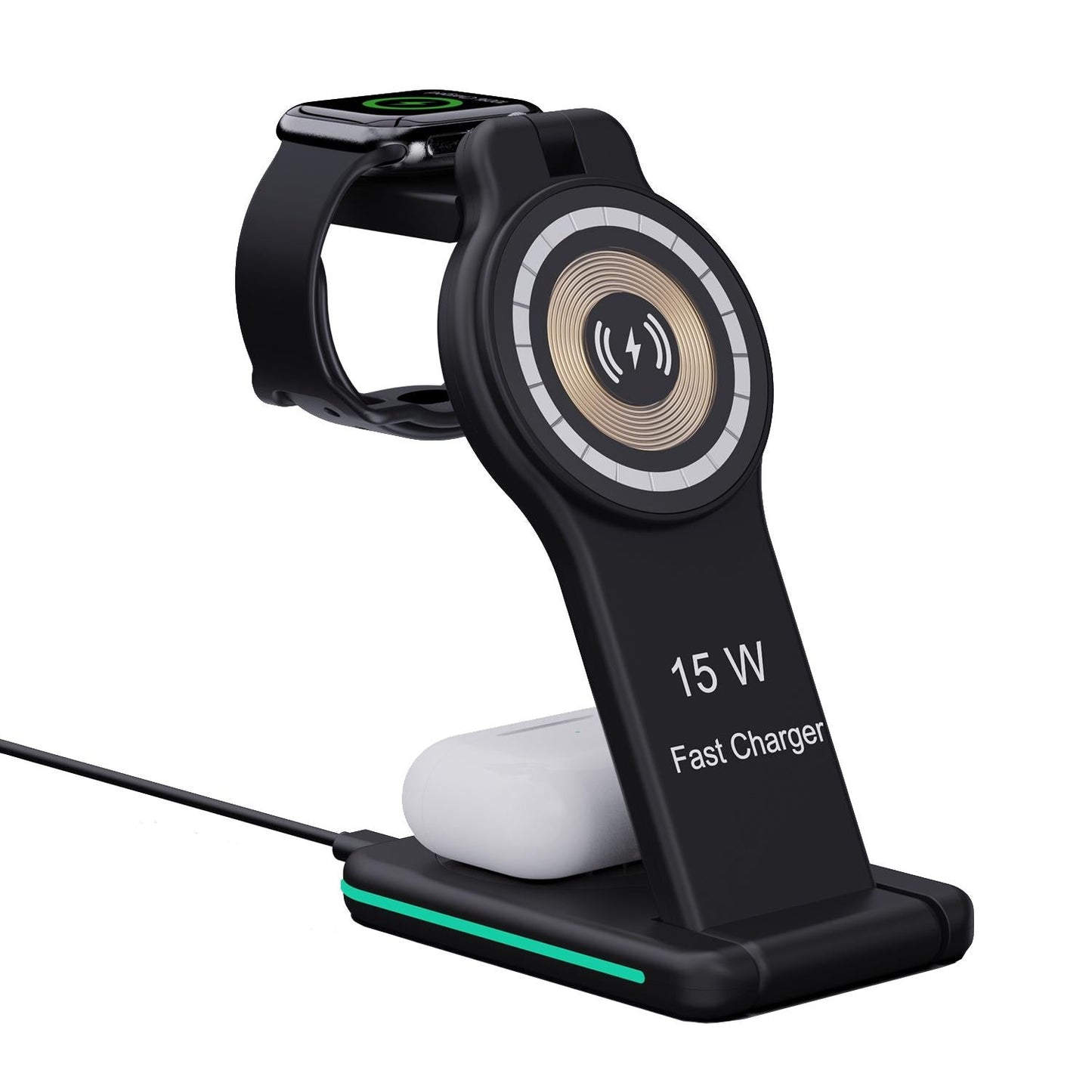 5 In 1 Magnetic Wireless Charger Foldable Black