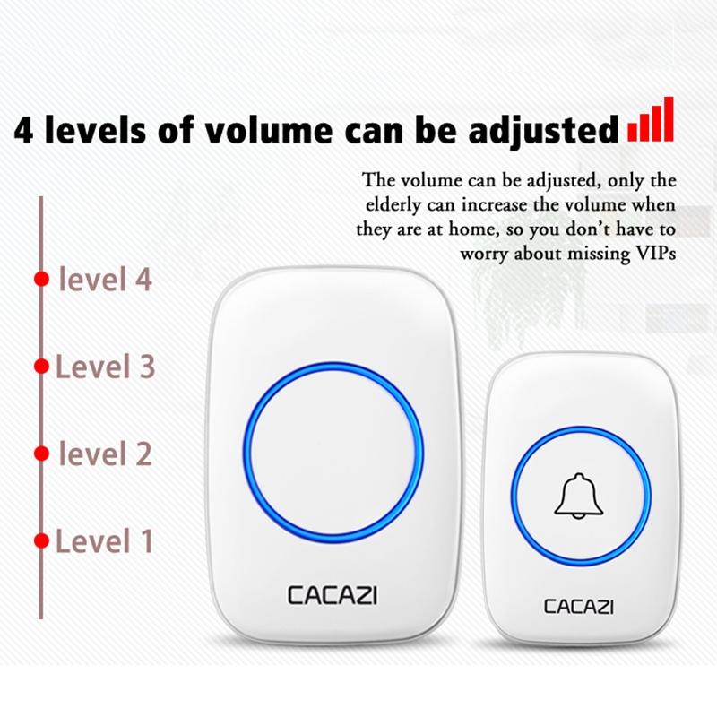 Wireless Waterproof Smart Doorbell - 2 Battery Options - White