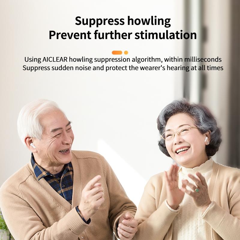 Smart Ai Bluetooth 5.3 In Ear Hearing Aid - Black