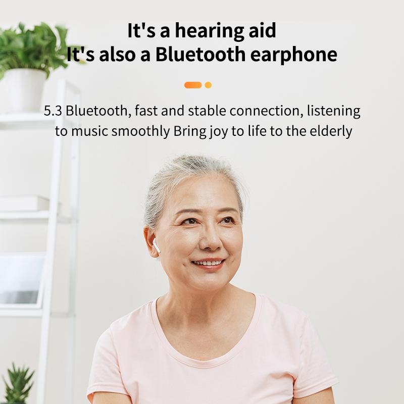 Smart Ai Bluetooth 5.3 In Ear Hearing Aid - Black