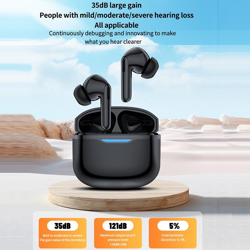 Smart Ai Bluetooth 5.3 In Ear Hearing Aid - Black