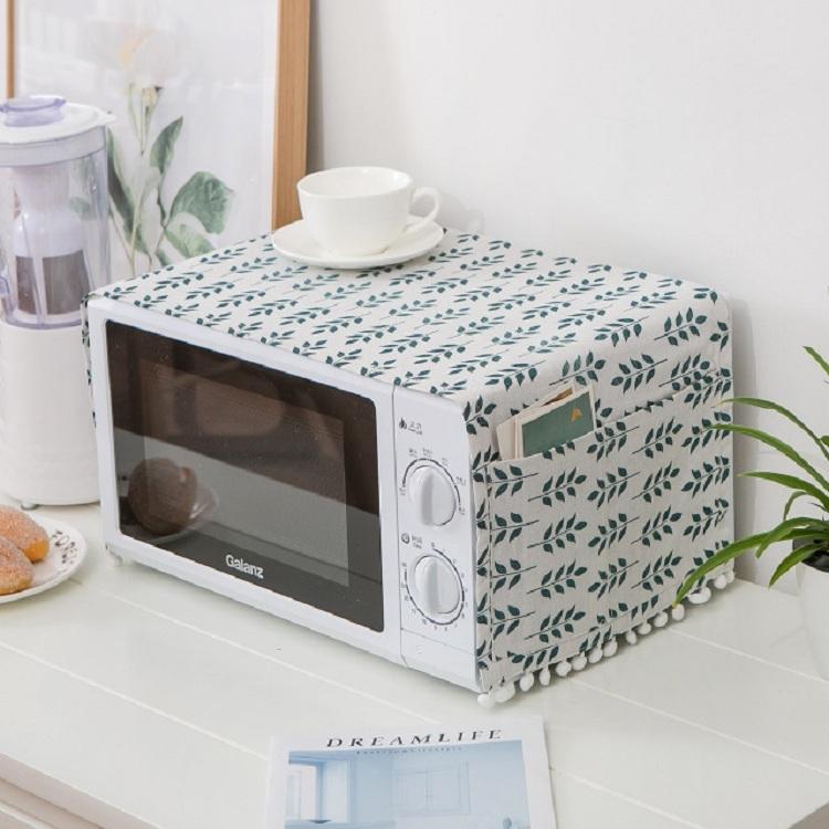 Universal Cotton Linen Microwave Dust Cover - Gray Arrow