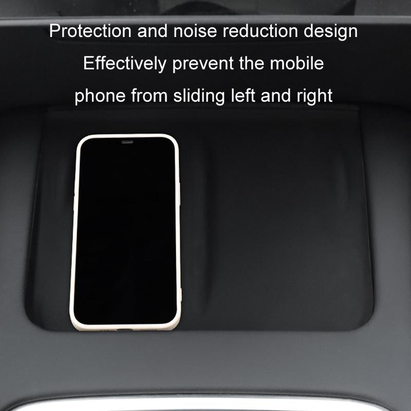 Non-slip Silicone Wireless Charging Mat for Tesla Model 3 / y - Black