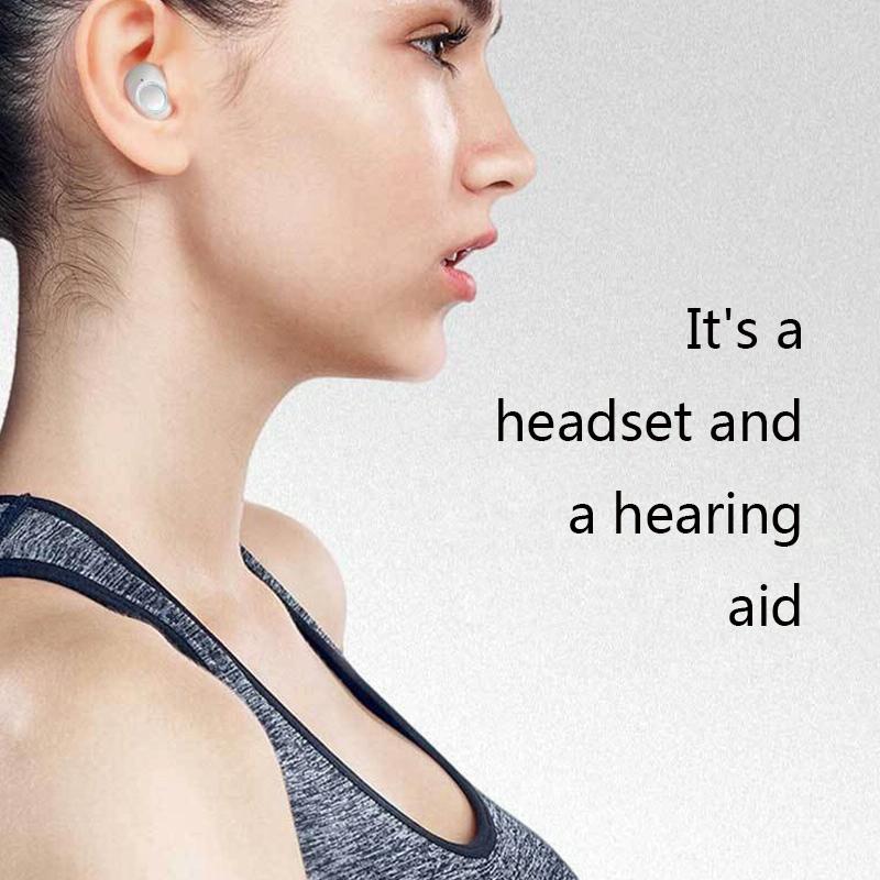 Portable Elderly Hearing Amplifier Ear Bulb Concentrator Aid - Black