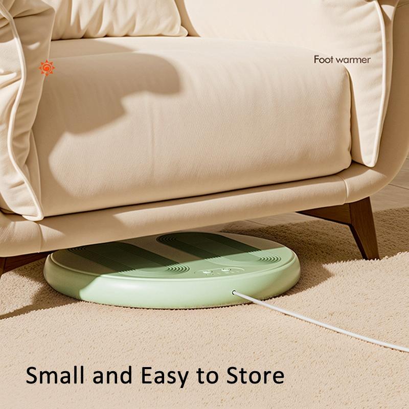 Adjustable 5V Usb Foot Massager Warmer 3 Temp & Vibration Levels - Beige Gray