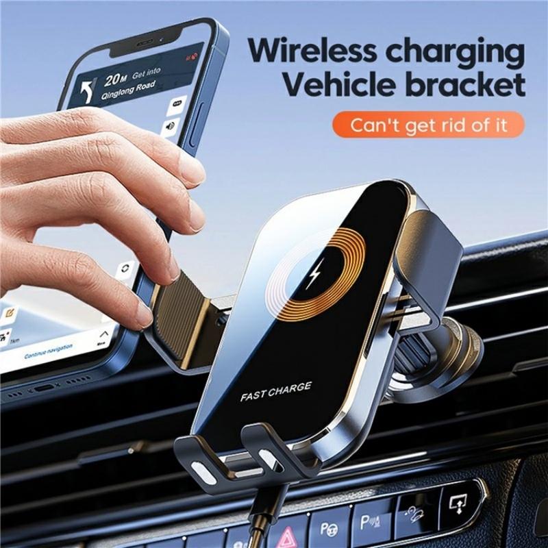 Touch-sensing Car Vent Wireless Charger Holder - X12 - Black