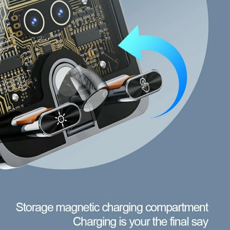 Wireless Car Charger with Infrared Sensor and Aluminum Bracket - Transparent Black