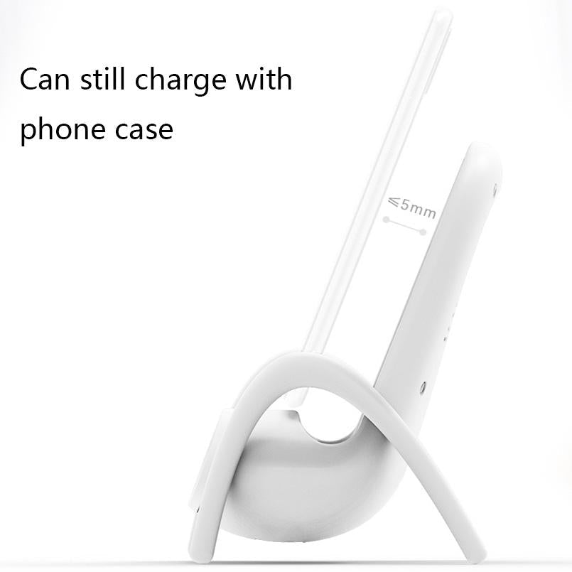 Wireless Charger With Amplifier Chair Shape - White