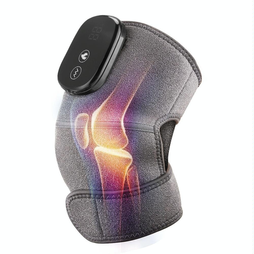 Vibrating Knee Massager With Heat Therapy Gray