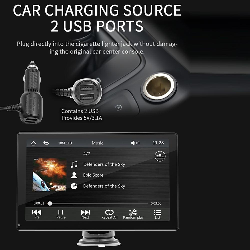 9 Inch Car Mp5 Player With Carplay / Android Auto - Black