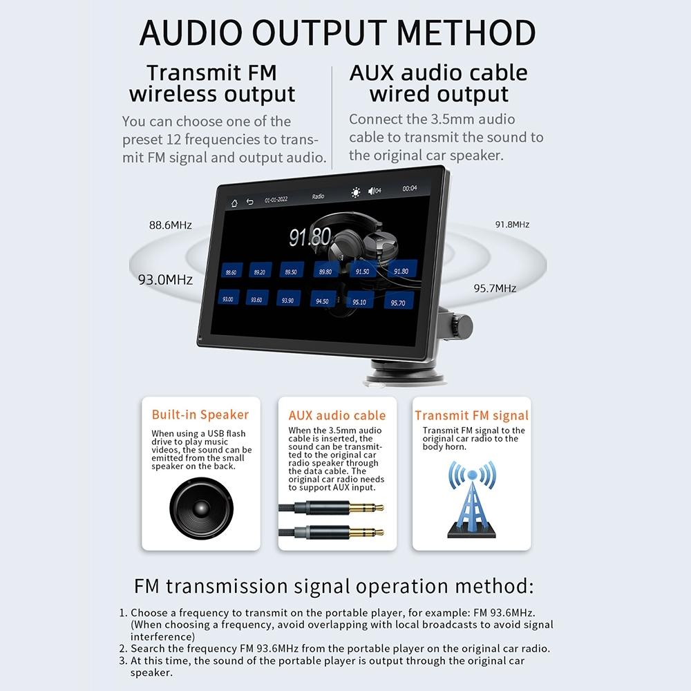 9 Inch Car Mp5 Player With Carplay / Android Auto - Black