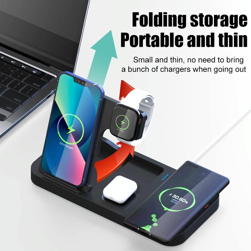 15W 4 In 1 Wireless Phone Charger Black