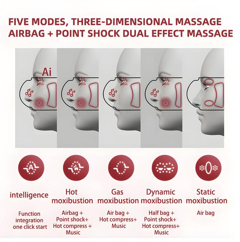 Adjustable Eye Massager With Hot Compress Black - Black