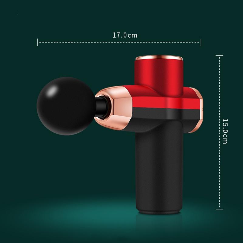 Compact 12V Muscle Relax Massage Gun - Mini Size - Black Red