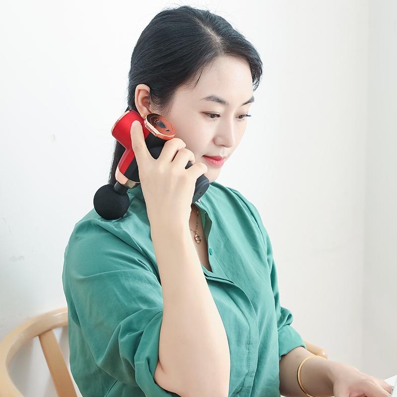 Compact 12V Muscle Relax Massage Gun - Mini Size - Black Red