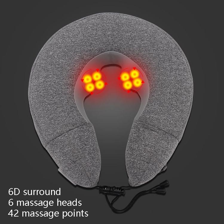 Gray Inflatable Neck Massager Pillow For Cervical Spine
