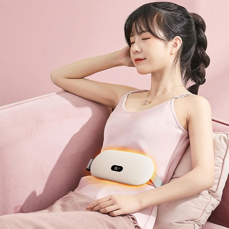 Smart Massage Belt For Abdomen & Waist Electric & Warm - Pink 2000Mah