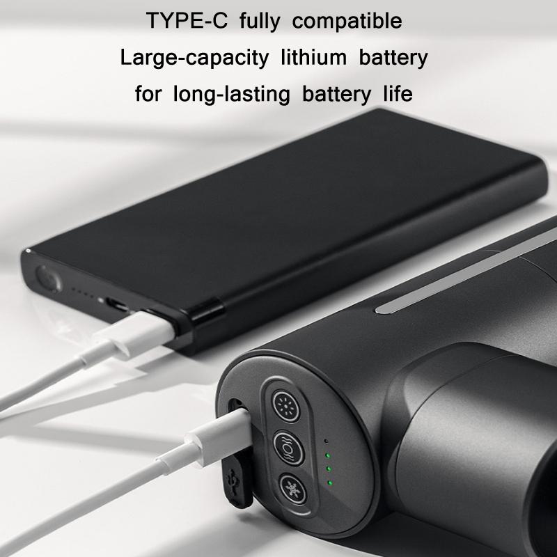 Brushless Massager With Hot Compress For Muscle Relaxation - Metal Gray