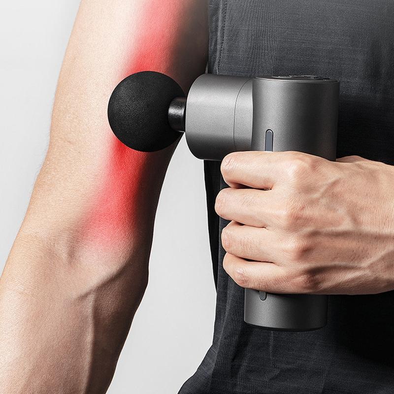 Brushless Massager With Hot Compress For Muscle Relaxation - Metal Gray