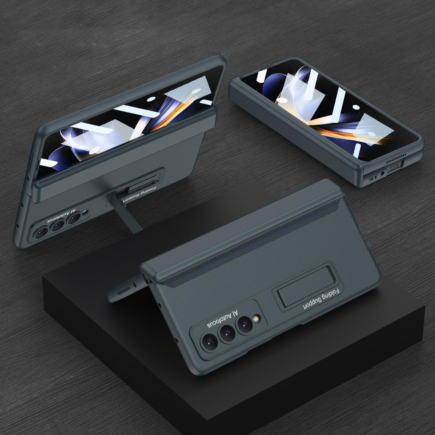 For Samsung Galaxy Z Fold4 5G Foldable Magnetic Hinge Case - Compact Design - Grey