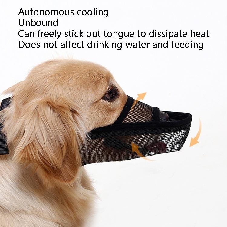 Dog Mouth Cover Anti-Bite Mesh Dog Mouth Cover Medium And Large Dogs Anti-Drop Mask Xs - Gray