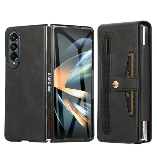 For Samsung Galaxy Z Fold4 5G Leather Folding Phone Case - Black