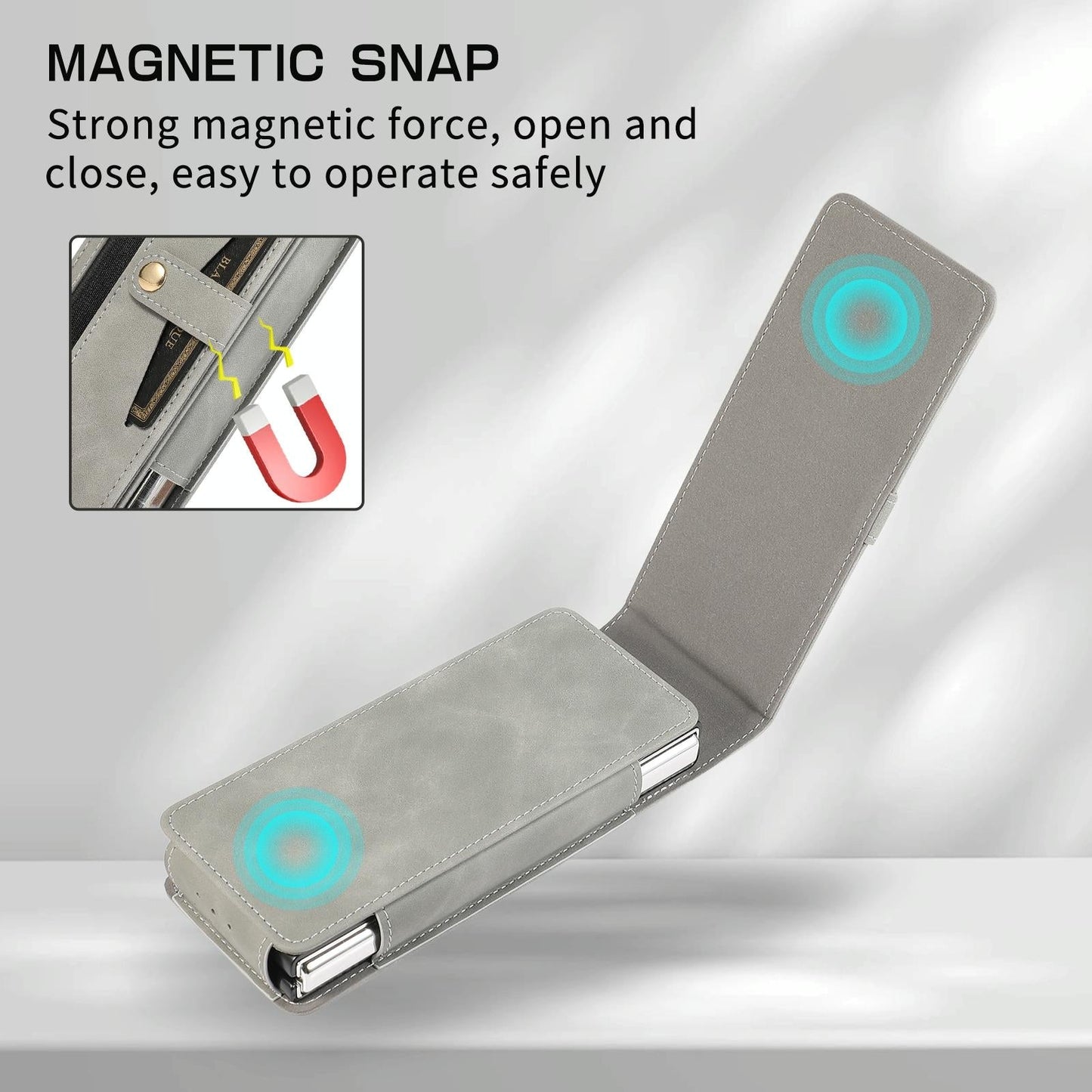 For Samsung Galaxy Z Fold4 5G Leather Folding Phone Case - Black