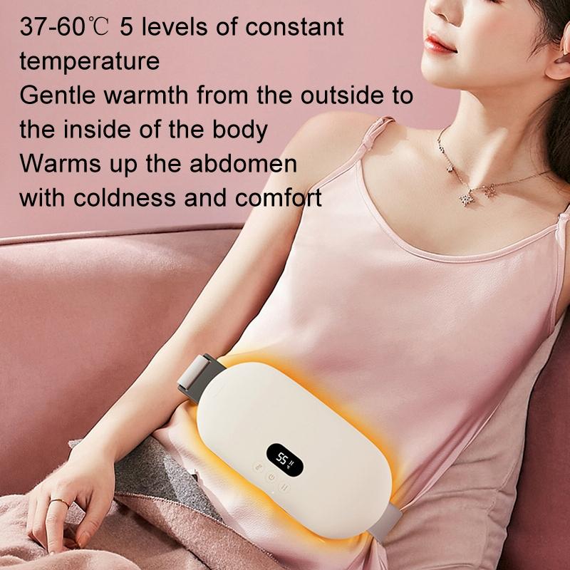 Smart Massage Belt For Abdomen & Waist Electric & Warm - Pink 4000Mah
