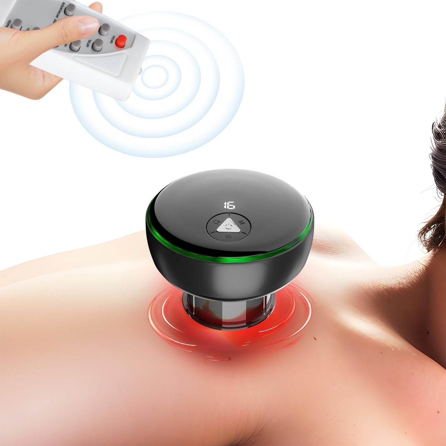 Smart Cupper With Light: Electric Heated Scraping Massage Tool - Red