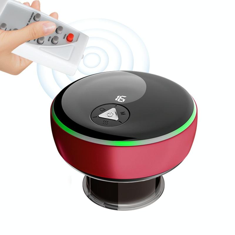 Smart Cupper With Light: Electric Heated Scraping Massage Tool - Red