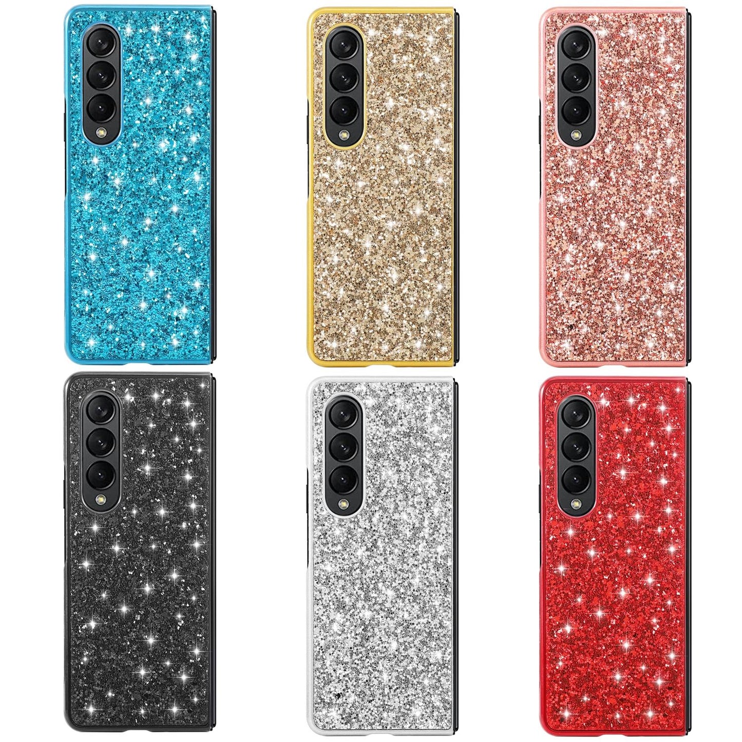 For Samsung Galaxy Z Fold4 5G Glitter Tpu Shockproof Case - Blue