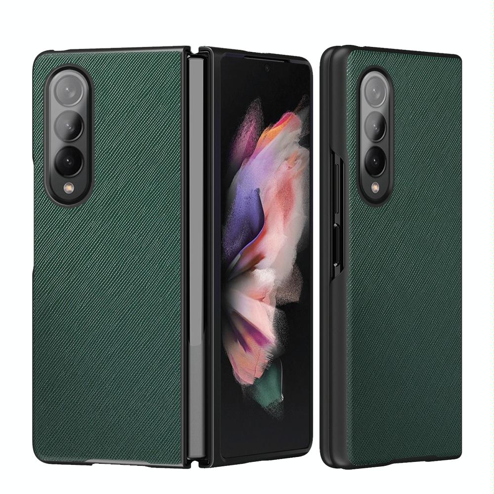 For Samsung Galaxy Z Fold4 5G Foldable Cross Pattern Phone Case - Foldable Design - Black