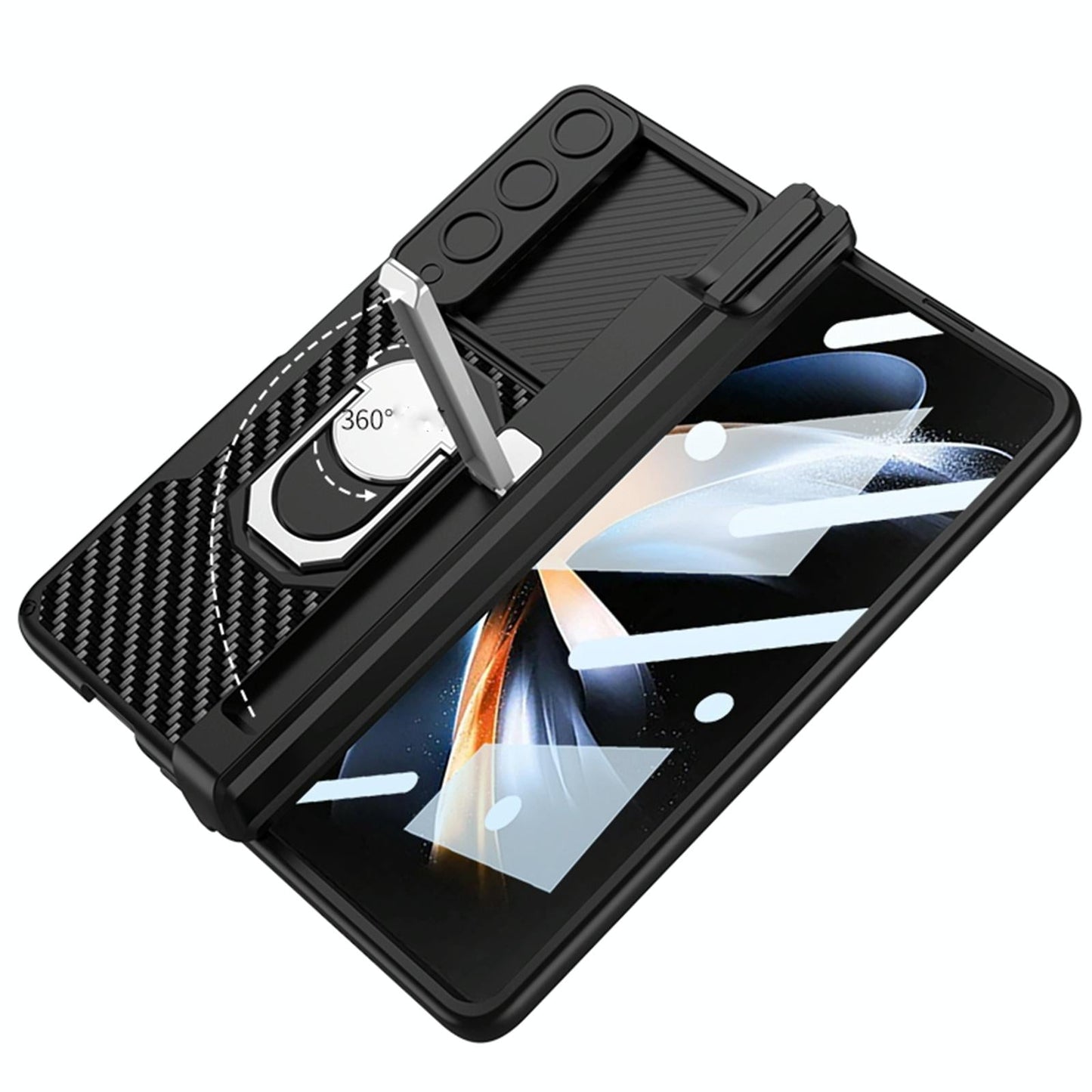 For Samsung Galaxy Z Fold4 5G Magnetic Armor Phone Case - Full Coverage - Brushed Texture
