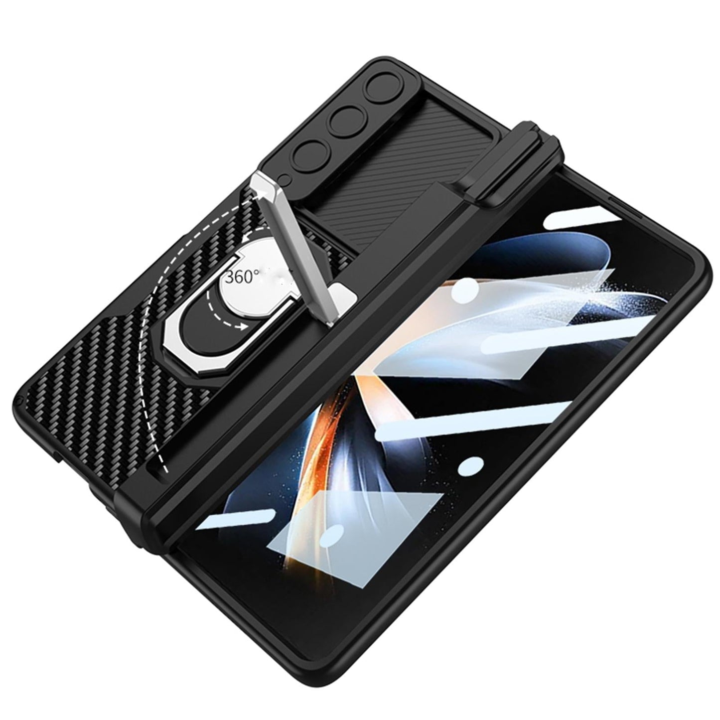 For Samsung Galaxy Z Fold4 5G Magnetic Armor Phone Case - Full Coverage - Brushed Texture