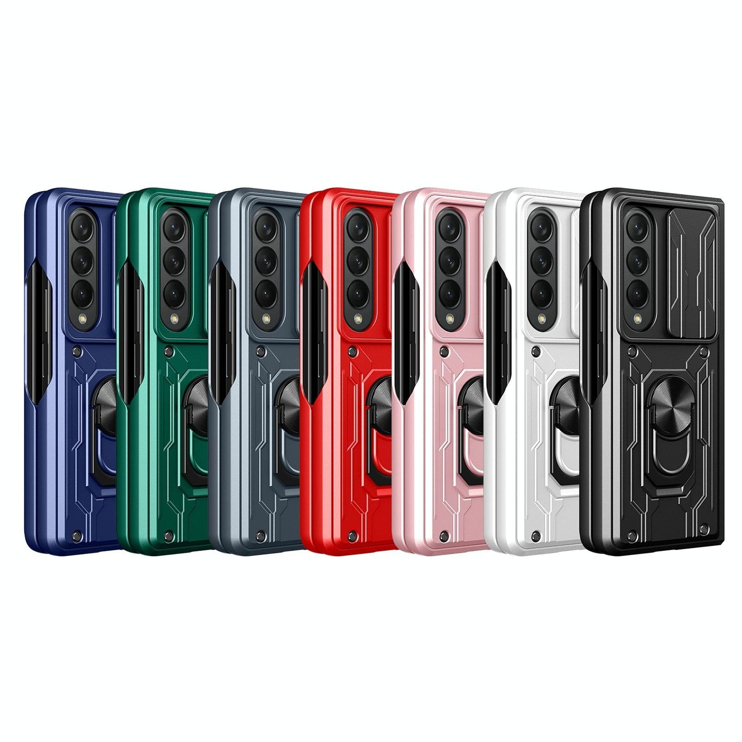 For Samsung Galaxy z Fold4 5G Protective Sliding Camshield Phone Case - Red