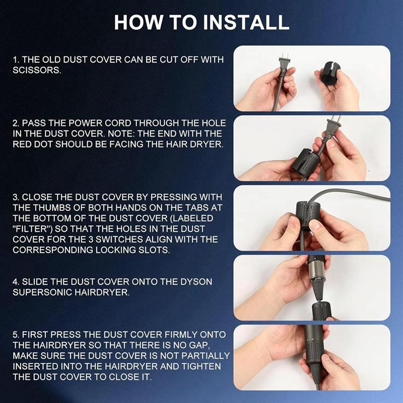 Open Design Outer Filter Cover For Hd01 / Hd03 / Hd08 / Hd15 Hair Dryer - Black