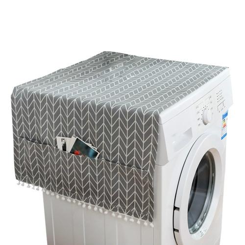 Kitchen Refrigerator and Washing Machine Dustproof Cover - 55x130cm - Gray Triangle