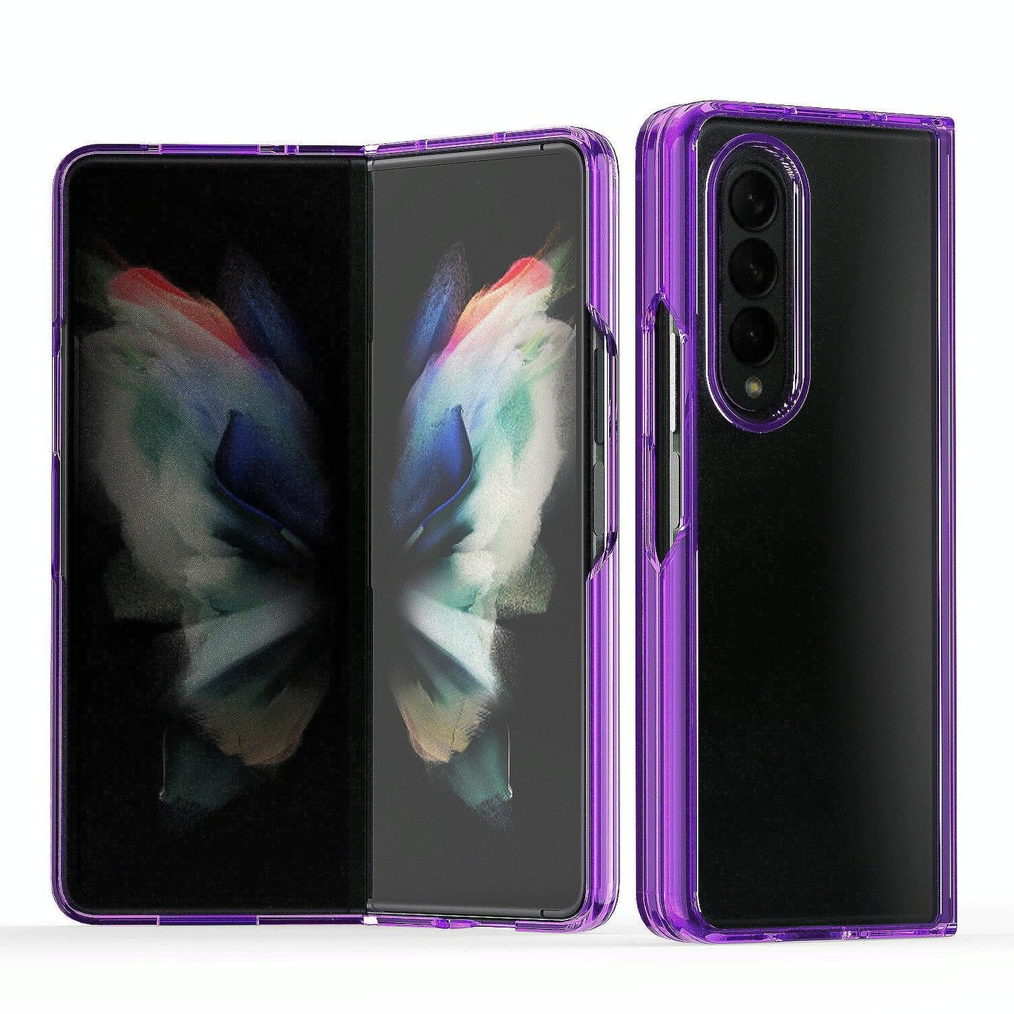 For Samsung Galaxy Z Fold4 5G Clear Acrylic Tpu Phone Case - Black