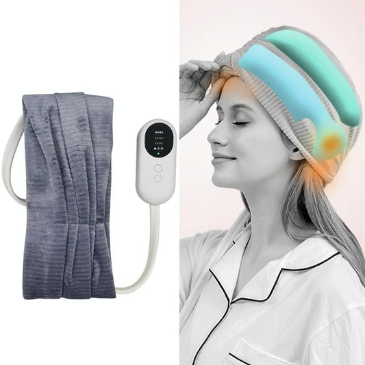 Air Wave Head Massager With Heating & Airbag Compression - Grey