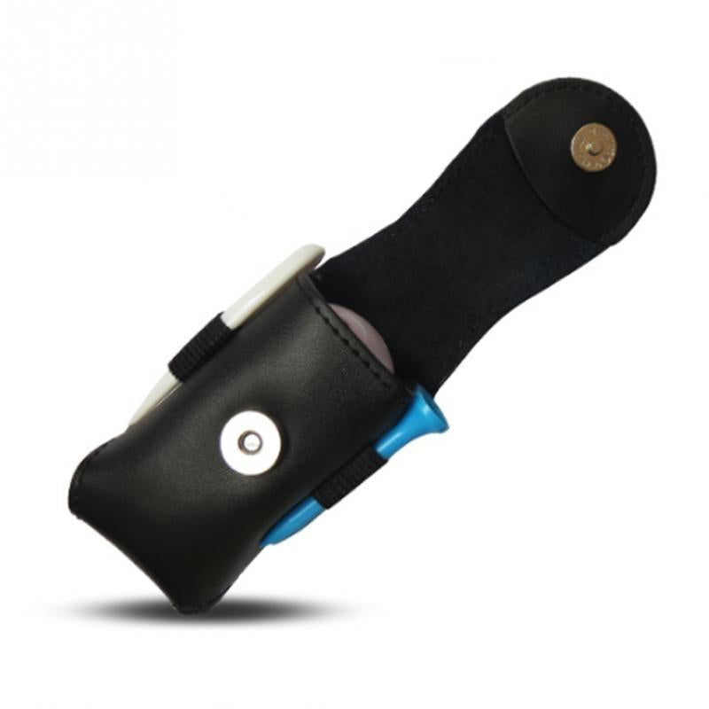 Leather Golf Ball Waist Pouch - Portable Tee Bag for Sports - Brown