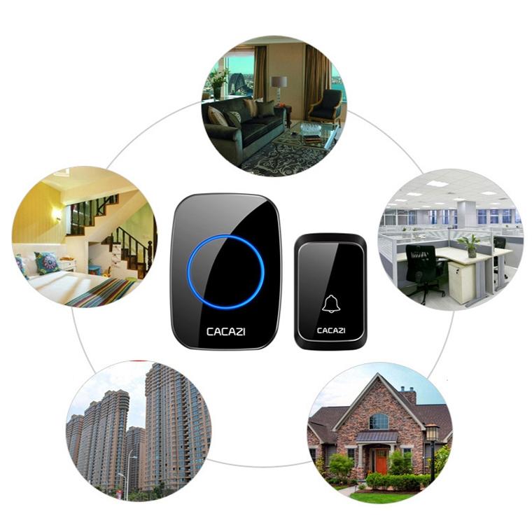 Wireless Waterproof Music Doorbell - 1 To 1 Battery Type - White