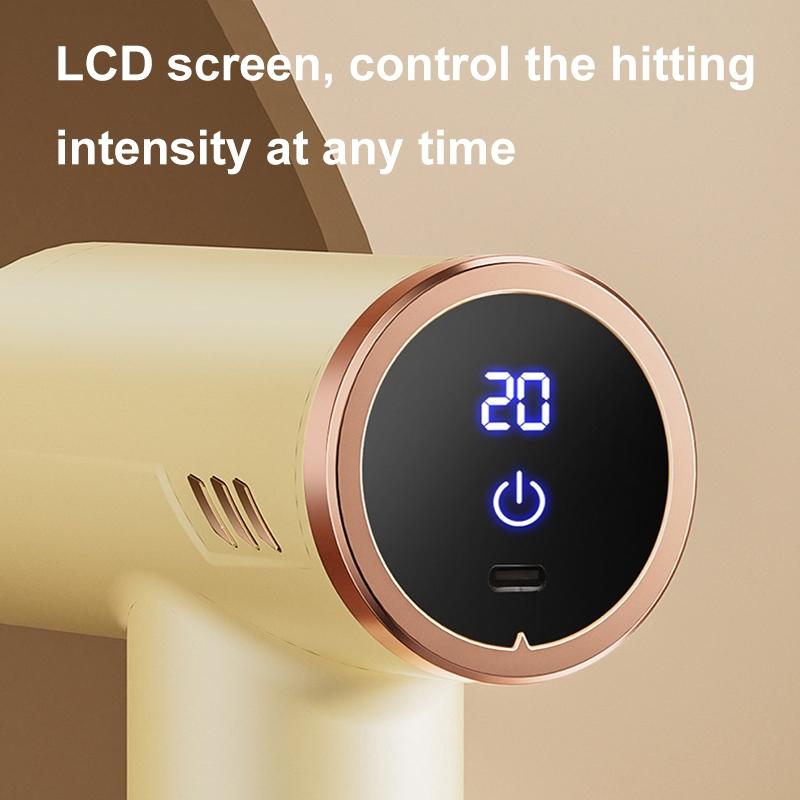 Silent Fascia Gun For Muscle Relaxation - High Frequency Vibration Massager - Khaki