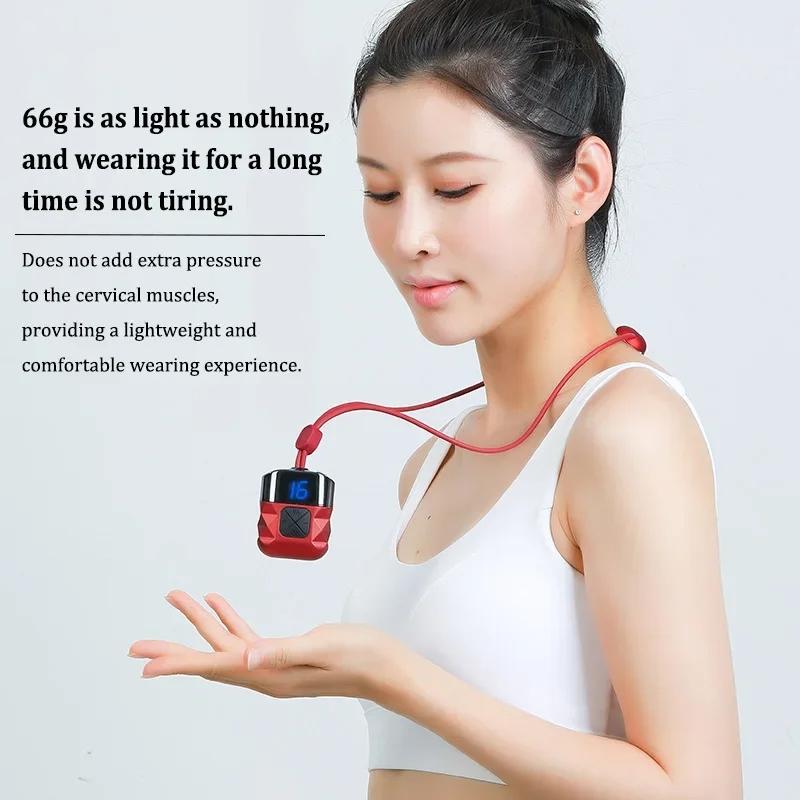 Portable Ems Neck Massager For Shoulder & Cervical Therapy - Red