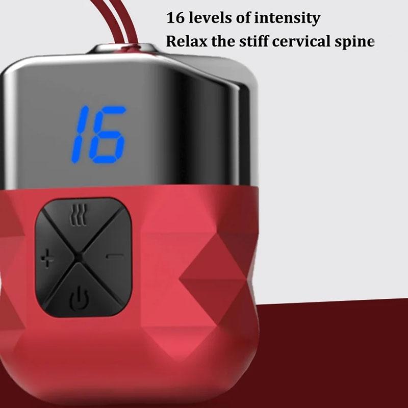 Portable Ems Neck Massager For Shoulder & Cervical Therapy - Red