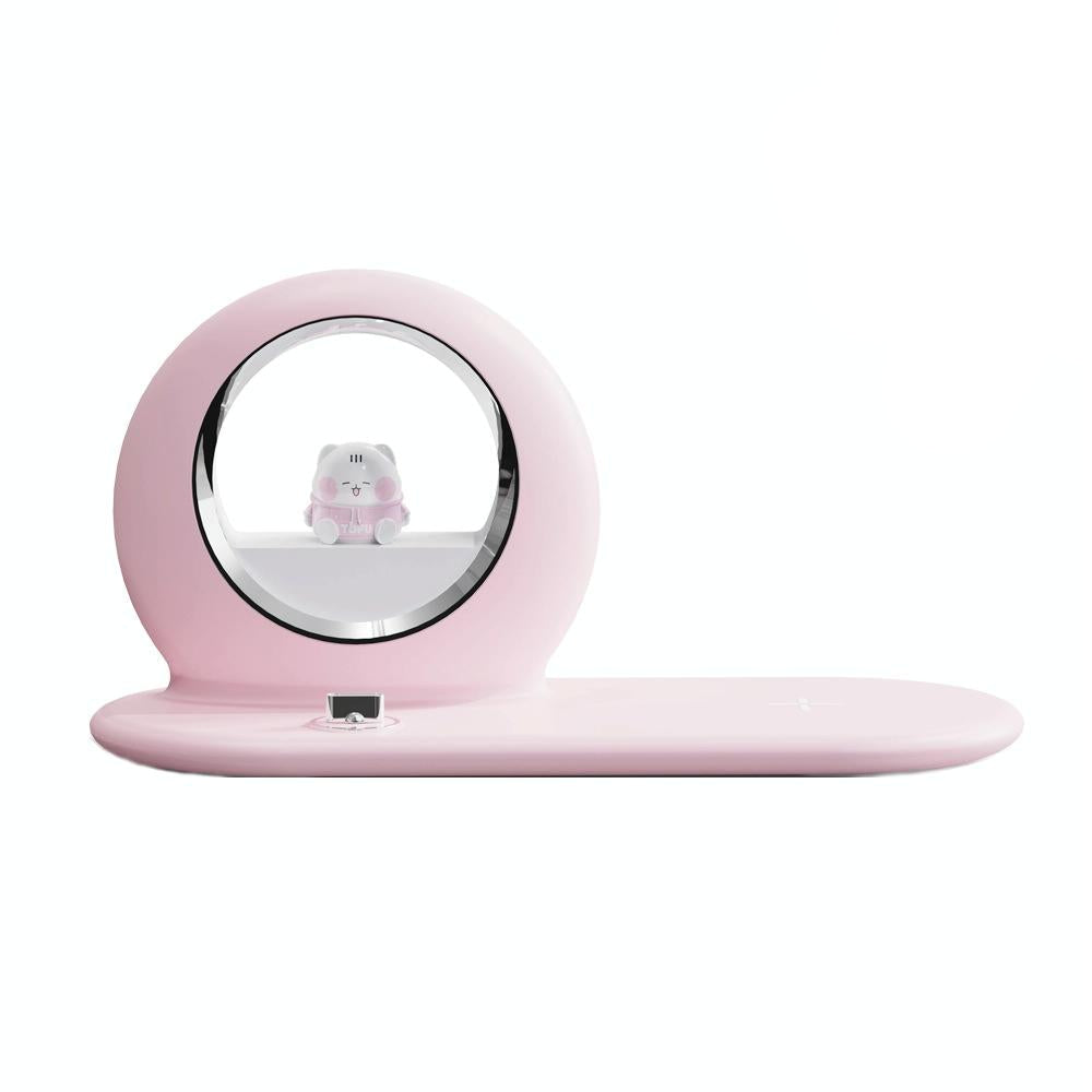 10W Cartoon Wireless Fast Charger With Night Light Pink