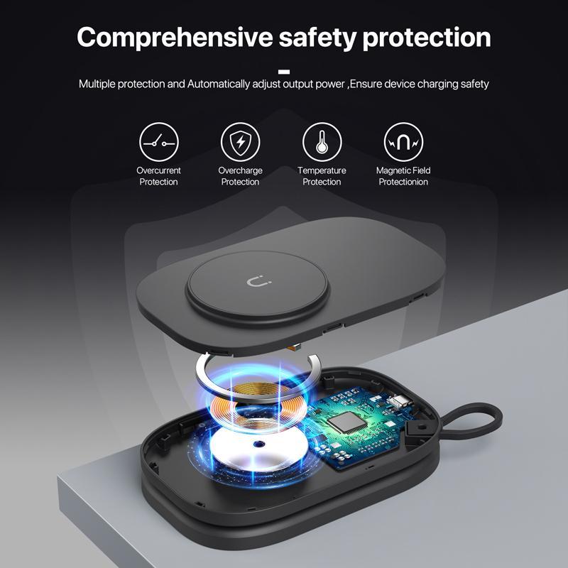 3 In 1 Magnetic Wireless Charger For Apple Devices - White