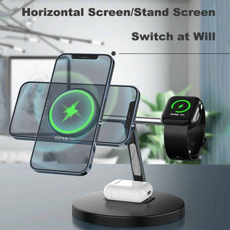 3 In 1 Magnetic Wireless Charger For Mobile Devices - White