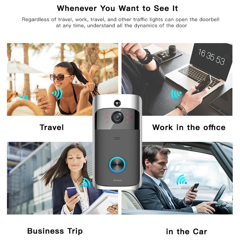 Smart Wifi Video Doorbell With Night Vision - Remote Monitoring