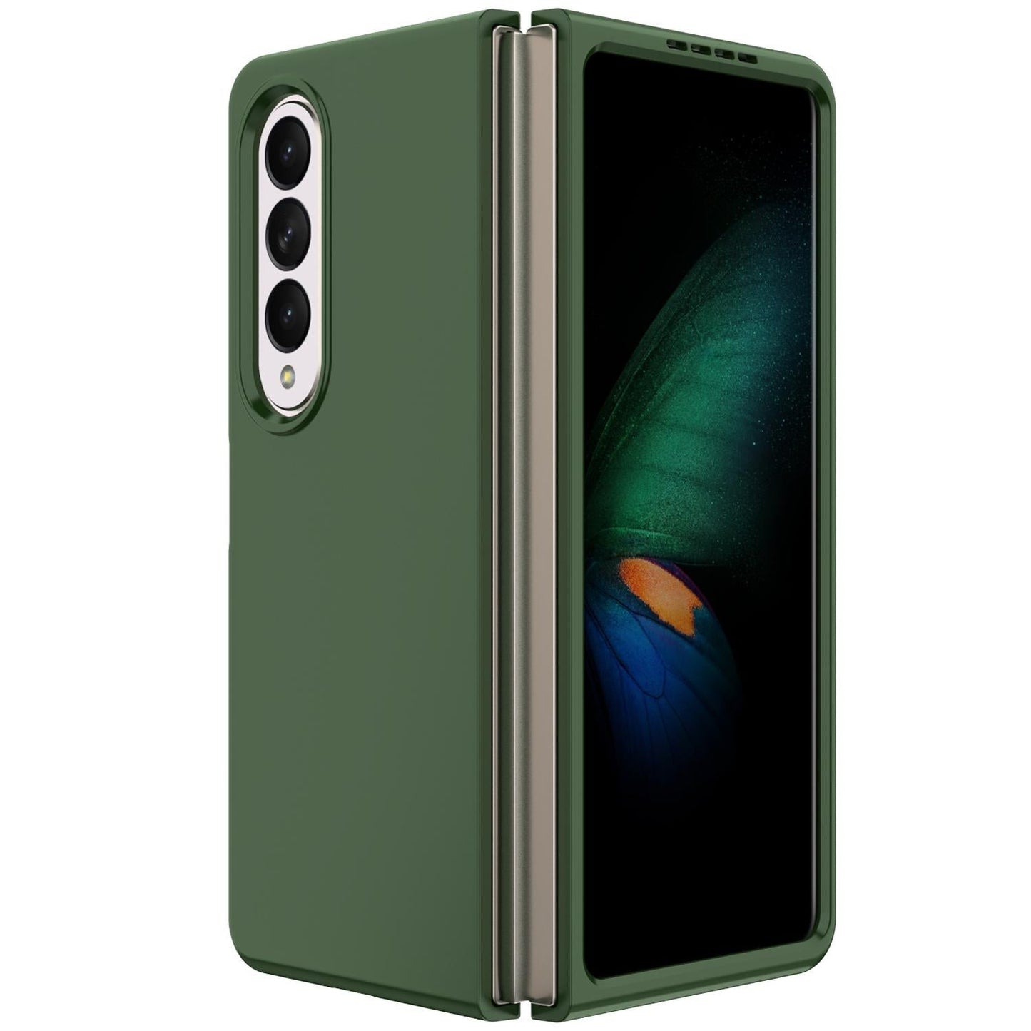 For Samsung Galaxy Z Fold4 5G Foldable Pc Case - Solid Colour - Dark Green