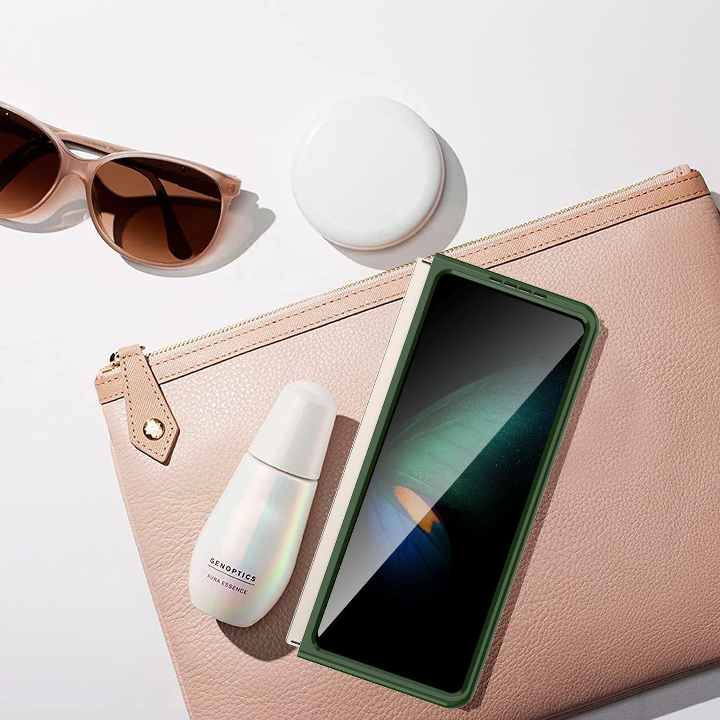 For Samsung Galaxy Z Fold4 5G Foldable Pc Case - Solid Colour - Dark Green